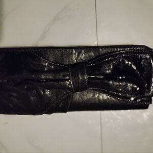 Nine West Shiny Black Clutch Vintage